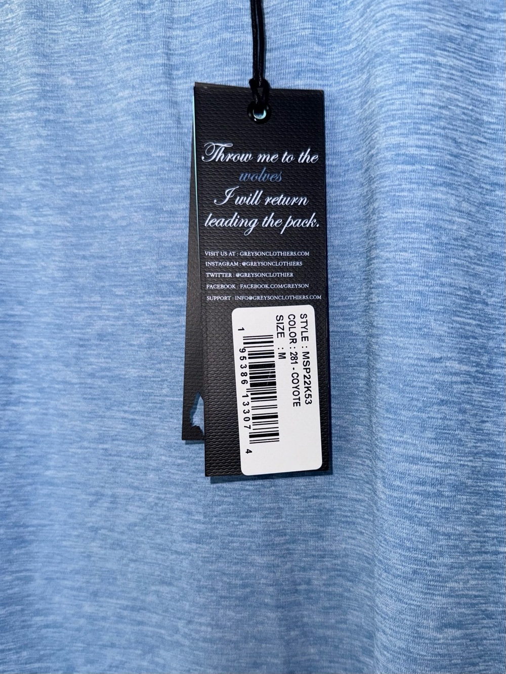 Greyson Men's Light Blue Heather Sleeveless Tank - Picture 5 of 6